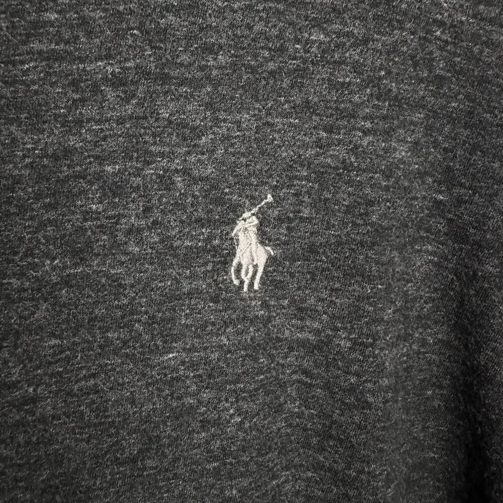 Polo Ralph Lauren Hooded T-Shirt Mens 3XLT Charcoal Gray Lightweight Casual FLAW
